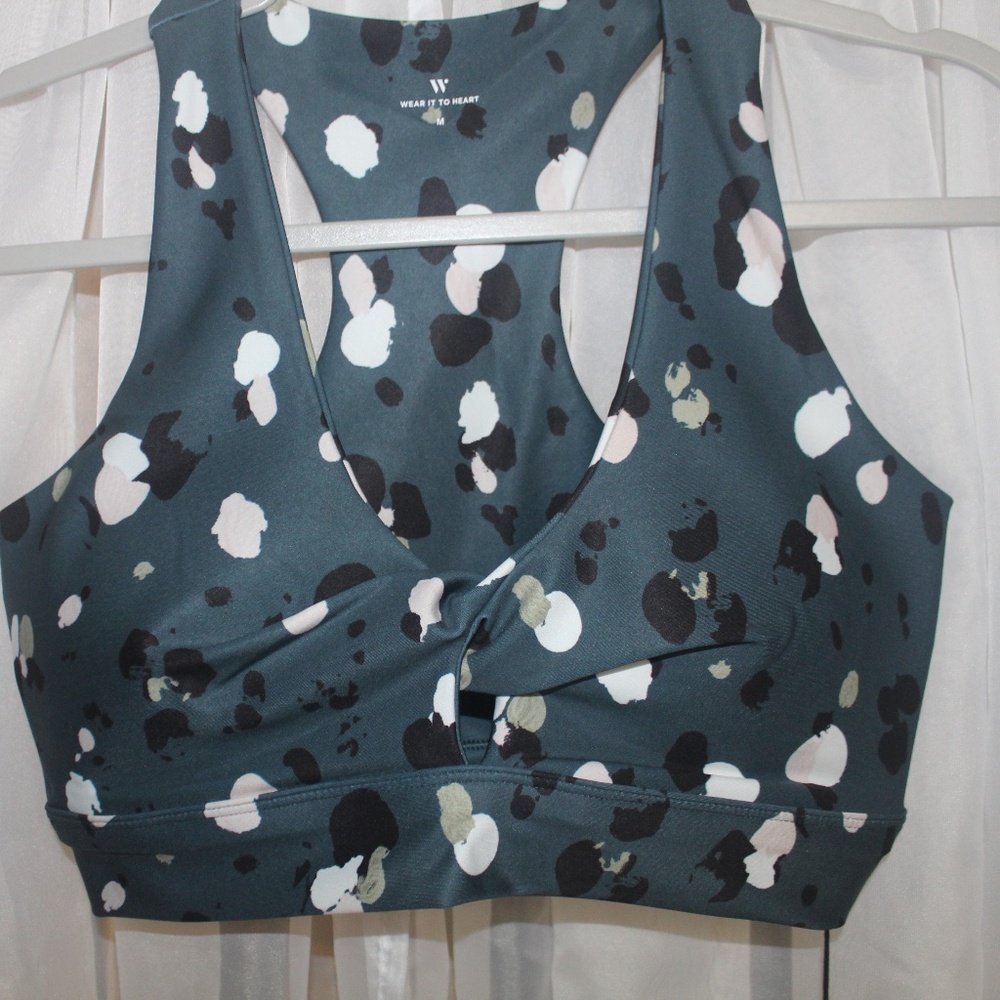 NWT Wear It To Heart(WITH) Adriana Women's Twist Bra Paint Spot Animal Sz (M)